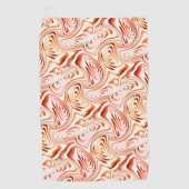 いくつかの赤い花または蝶を形成する繰り返し ゴルフタオル (正面)