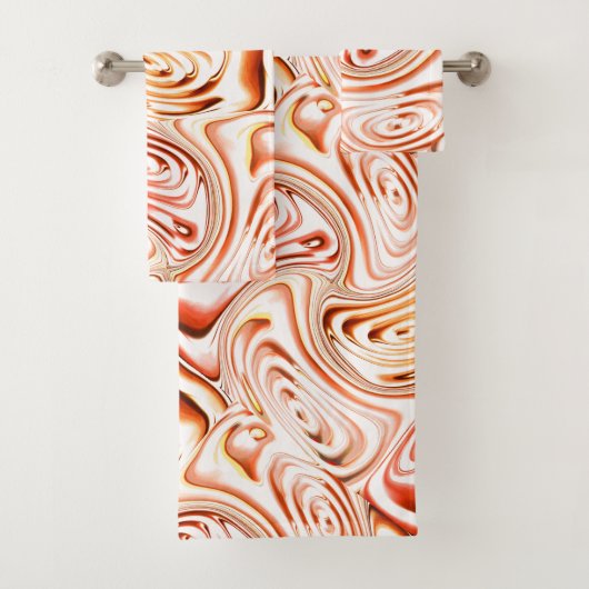 いくつかの赤い花または蝶を形成する繰り返し バスタオルセット (インサイチュ)