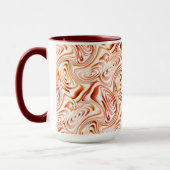 いくつかの赤い花または蝶を形成する繰り返し マグカップ (左)