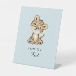 いくつかの食楽しむ食ベビーヒョウ赤ちゃんシャワー 台座サイン