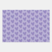いくつかのbunny愛あなた可愛いハート紫バレンタイン ラッピングペーパーシート (正面2)