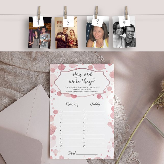 "いくつだった"ママパパ写真ベビーシャワーゲーム (How old were they? )