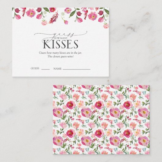 いくつのキスピンクブライダルシャワーゲーム エンクロージャーカード (正面/裏面)