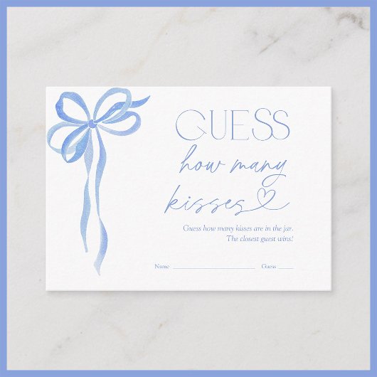 いくつのキスブルーボウブライダルシャワーゲーム エンクロージャーカード