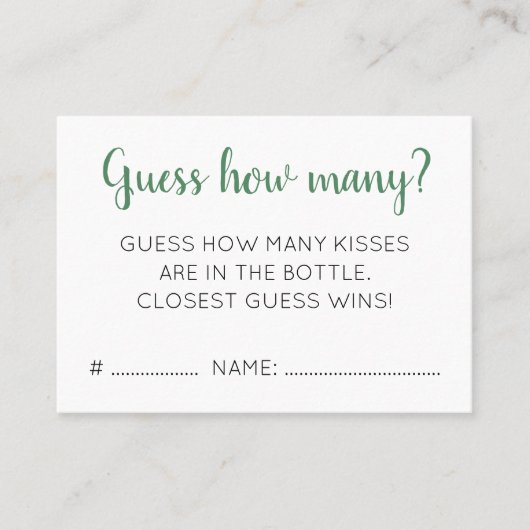 いくつのキスレモンブライダルシャワーゲーム 名刺 (正面)