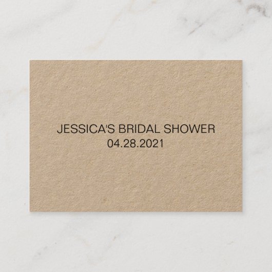 いくつ素朴のブライダルシャワーゲーム 名刺 (裏面)