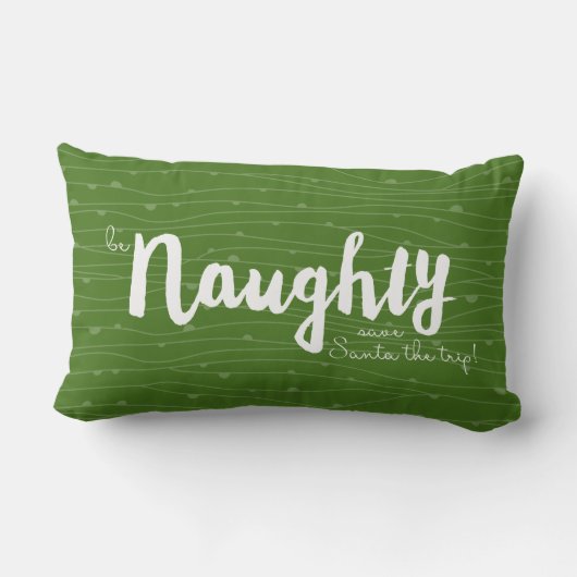 いけないがあって下さい • サンタを旅行救って下さい! 赤及び緑 ランバークッション (裏面)