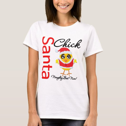 いけないしかしニースサンタのひよこ Tシャツ (正面)