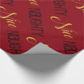 いけないですかニースの金ゴールドの黒の休日のクリスマスの赤 ラッピングペーパー (角)