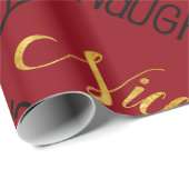 いけないですかニースの金ゴールドの黒の休日のクリスマスの赤 ラッピングペーパー (ロールコーナー)