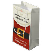 いけないですかニースクリスマスのサンタクロースのおもしろいなスーツ スモールペーパーバッグ (裏面アングル)