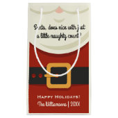 いけないですかニースクリスマスのサンタクロースのおもしろいなスーツ スモールペーパーバッグ (正面)