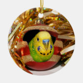 いけないインコのクリスマス セラミックオーナメント (正面)