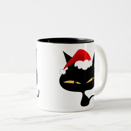 いけないクリスマスの子猫のマグ ツートーンマグカップ (正面右)