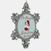 いけないサンタがあって下さい スノーフレークピューターオーナメント (左)