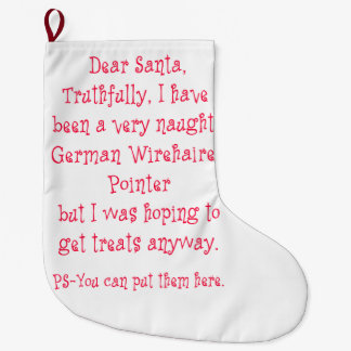 いけないドイツのWirehairedポインター ラージクリスマスストッキング