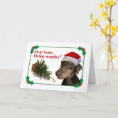 いけないドーベルマン犬の休日カード カード (黄色い花)