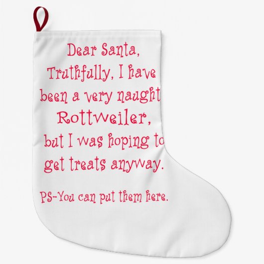 いけないロットワイラー ラージクリスマスストッキング (正面)