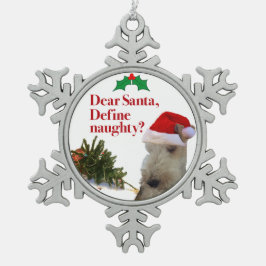 いけないワイヤーフォックステリア犬のクリスマスのオーナメント スノーフレークピューターオーナメント