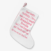 いけない標準プードル スモールクリスマスストッキング (正面 (吊り時))