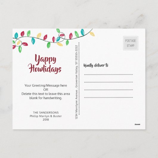 いけない犬のおもしろいで親愛なサンタの手紙|の写真 シーズンポストカード (裏面)