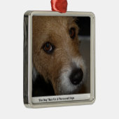 いけない犬は悪い犬がチーズを食べた破片を食べました メタルオーナメント (右)