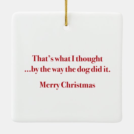 いけない猫のクリスマスの正方形のオーナメント セラミックオーナメント (裏面)