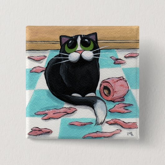 いけない猫ボタン 缶バッジ (正面)