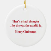 いけないVizslaのクリスマスの円のオーナメント セラミックオーナメント (裏面)