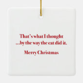 いけないVizslaのクリスマスの正方形のオーナメント セラミックオーナメント (裏面)