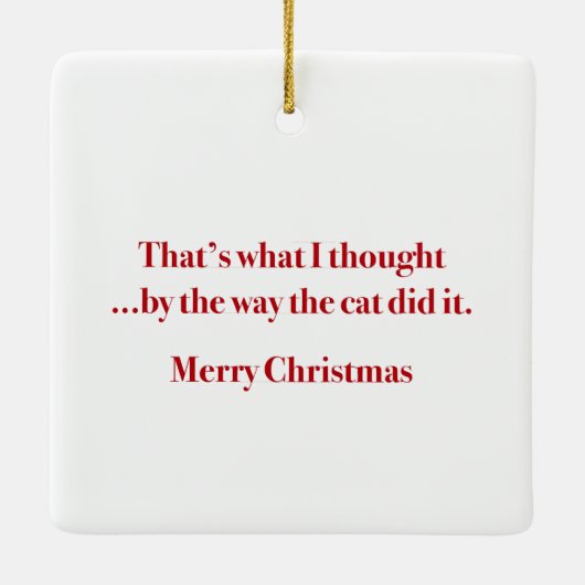 いけないVizslaのクリスマスの正方形のオーナメント セラミックオーナメント (裏面)