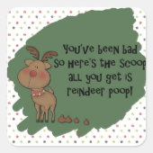 いけなおもしろいトナカイウンチプレゼントことわざ スクエアシール (正面)
