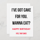 いけなおもしろいハッピーバースデーカー得ド – ケーキ シーズンカード (正面/裏面)