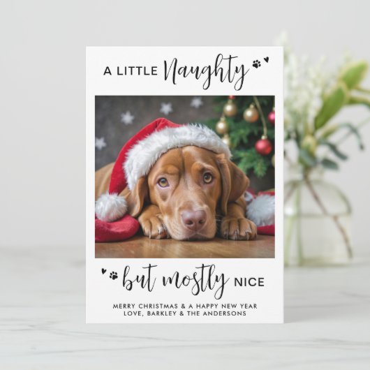 いけなおもしろいパーソナライズされた可愛い犬のペット写真 シーズンカード (スタンド正面)