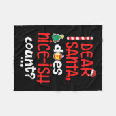 いけなおもしろい親愛Christmas Santa Does Nice-Ish C フリースブランケット (正面(横))