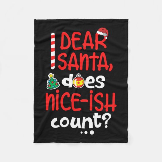 いけなおもしろい親愛Christmas Santa Does Nice-Ish C フリースブランケット (正面)