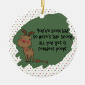 いけなくおもしろいなクリスマスのトナカイのウンチのギフトの発言 セラミックオーナメント (正面)