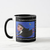 いけなく飛んでいるな尼僧-引用文のマグ マグカップ (左)