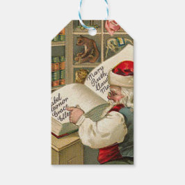 いけなく、ニースのリストに取り組むヴィンテージサンタ ギフトタグ