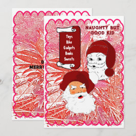 いけなでも良い子サンタの願いリストのクリスマス シーズンカード