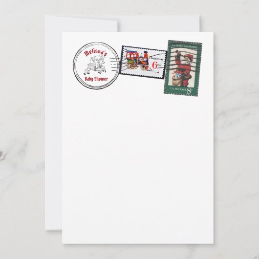 いけなまたはニースのサンタス文字の北極 招待状 (裏面)