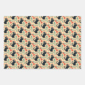 いけなオーナメント付きクリスマス猫 ラッピングペーパーシート (正面2)