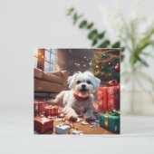 いけなクリスマスの子犬，かわいおもしろいい，漫画 シーズンカード (スタンド正面)