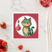 いけなクリスマスキャットホリデーパーティー スタンダードカクテルナプキン (インサイチュ)