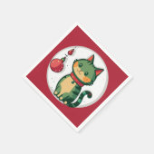 いけなクリスマスキャットホリデーパーティー スタンダードカクテルナプキン (角)