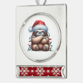 いけなクリスマス灯 シルバープレートバナーオーナメント (左)