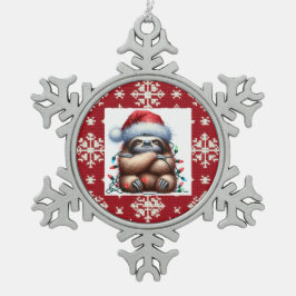 いけなクリスマス灯 スノーフレークピューターオーナメント