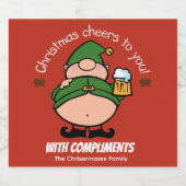 いけな小人レッドクリスマスビールラベル ビールラベル (シングルラベル)