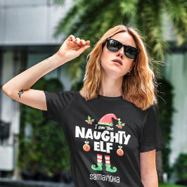 いけな小妖精や小人ファミリーにマッチするクリスマスの服装の名前 Tシャツ