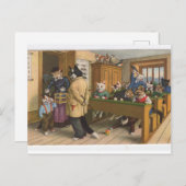 いけな教室の猫、着替え、はがき ポストカード (正面/裏面)